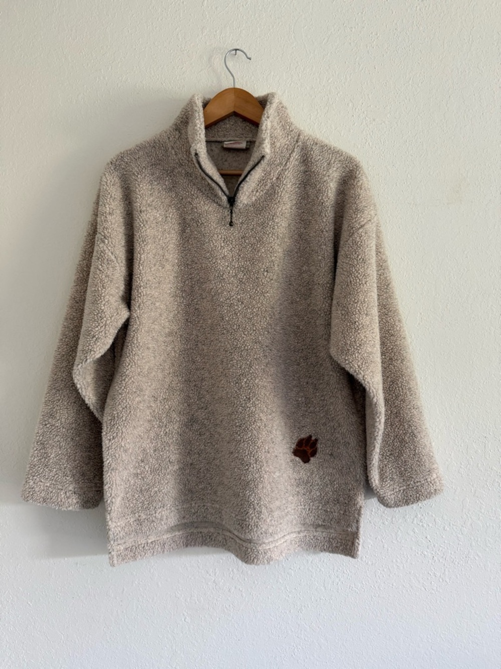 Vintage Oat Sherpa Quarter-Zip Sweater